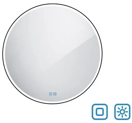 Zrkadlo s dvoma dotykovými senzormi Naturel 80 cm čierna ZIL80LEDSEC