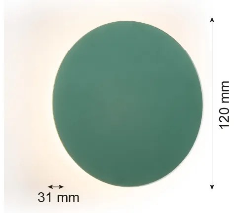 Argon 8323 - LED Nástenné svietidlo OREGON PLUS LED/3W/230V 3000K 12 cm zelená