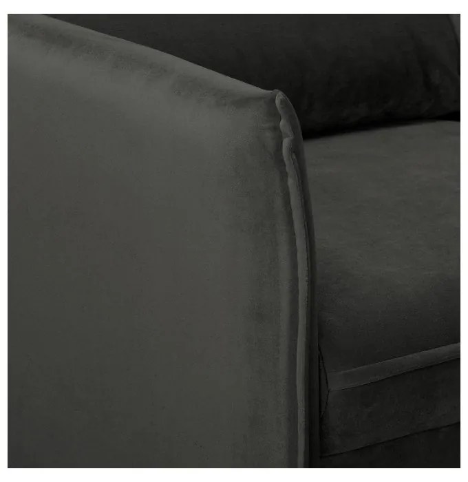 Tmavosivá zamatová pohovka 138 cm Juli – Ropez