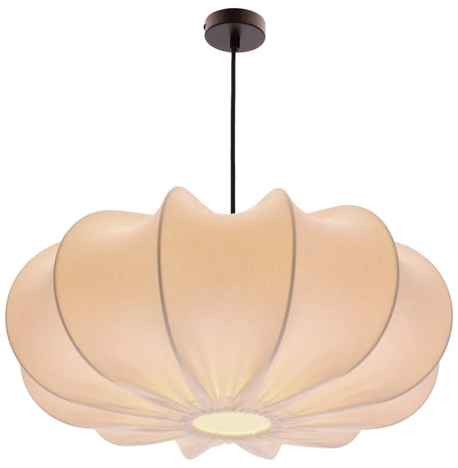 Biele závesné svietidlo s textilným tienidlom ø 52 cm Cafee – Candellux Lighting