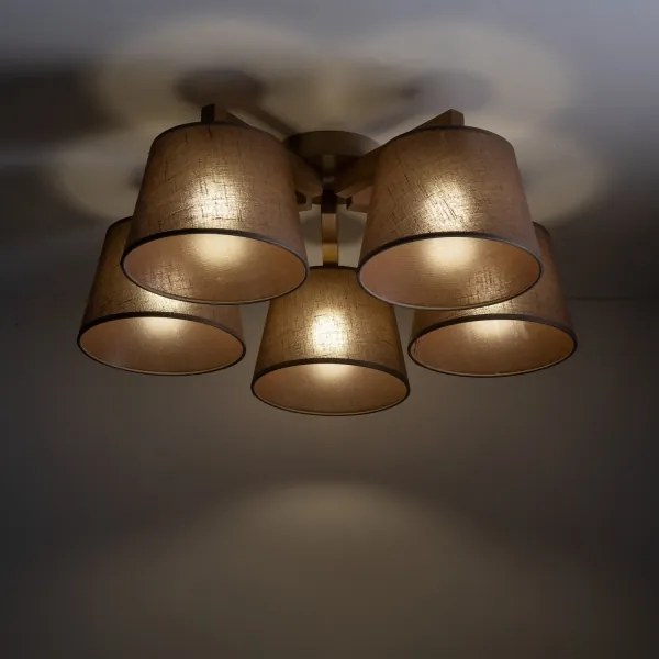 Brilagi - Prisadené stropné svietidlo LATTE SABIA 5xE27/15W/230V borovica/hnedá