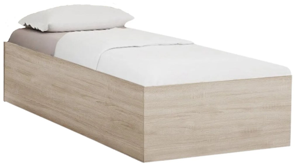 Posteľ BELLA 90 x 200 cm, dub sonoma Rošt: S lamelovým roštom, Matrac: Matrac COCO MAXI 20 cm