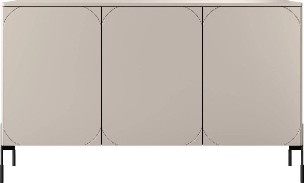 Komoda Sonatia 150 cm - kašmírová / čierna