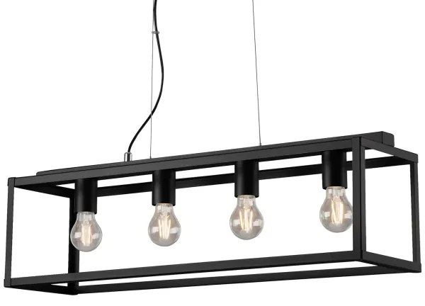 Briloner - Luster na lanku BLACK STEEL 4xE27/40W/230V