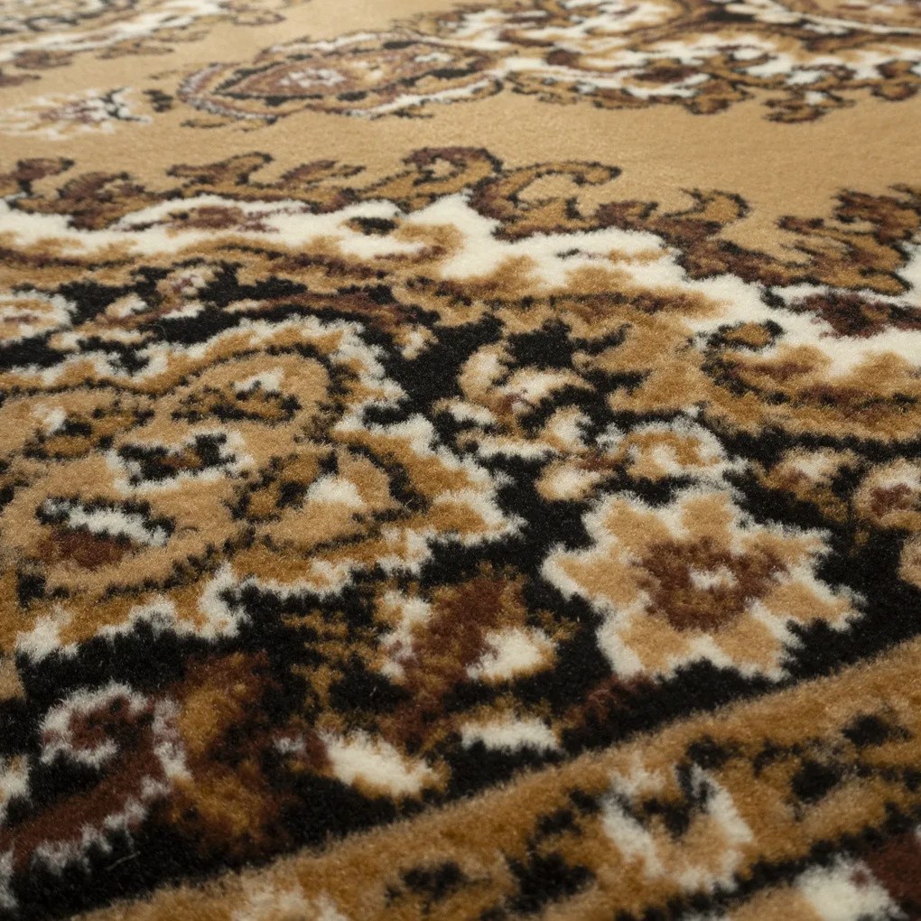 Alfa Carpets, Behúň na mieru TEHERAN T-102 beige, šíre 100 cm, béžová, chodba / predsieň