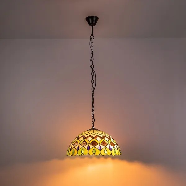 Brilagi - Tiffany vitrážový luster na reťazi MARGARET 2xE27/60W/230V