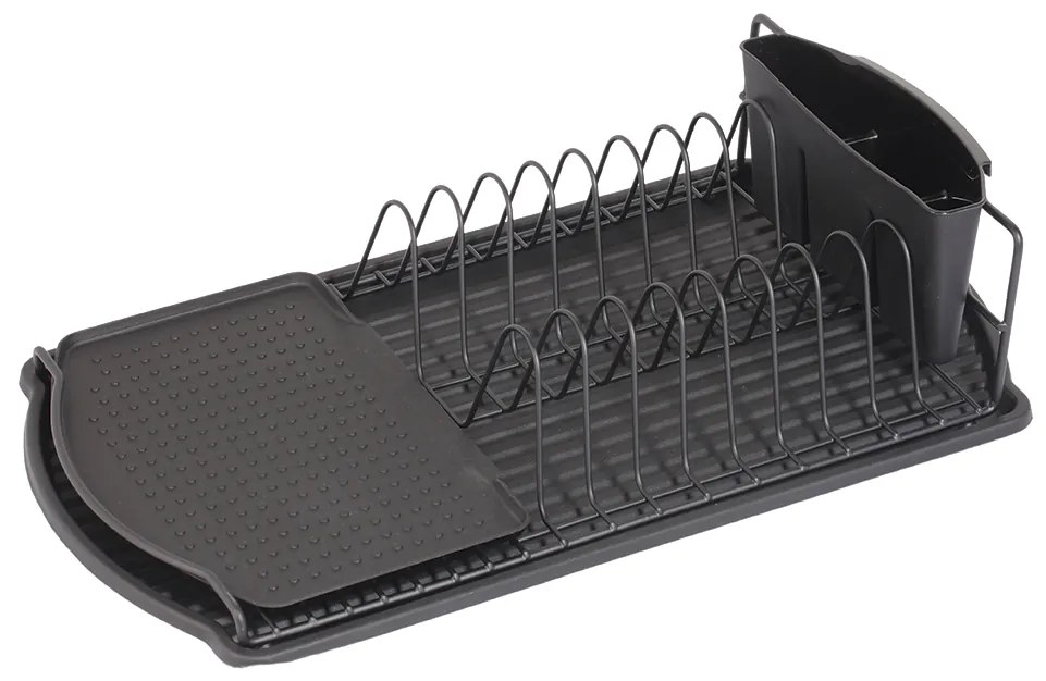 Kuchinox Torino, odkvapkávač na taniere a príbory 47,5x26,5x11 cm na postavenie, čierna matná, LAV-EKC_701A