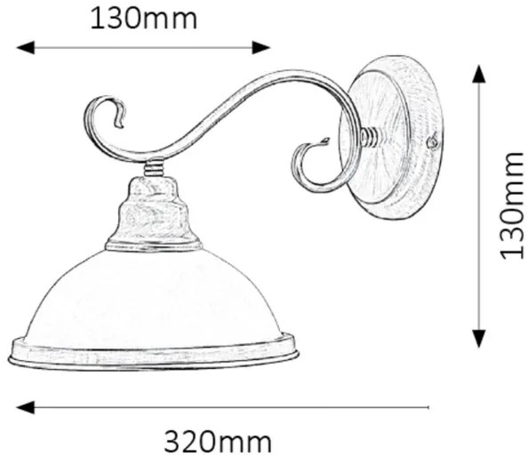 Rabalux 2751 - Nástenné svietidlo ELISETT 1xE27/60W/230V