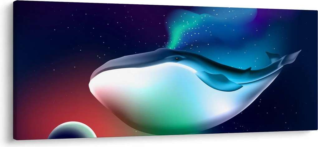 Obraz - Veľryba vo vesmíre (120x50 cm)