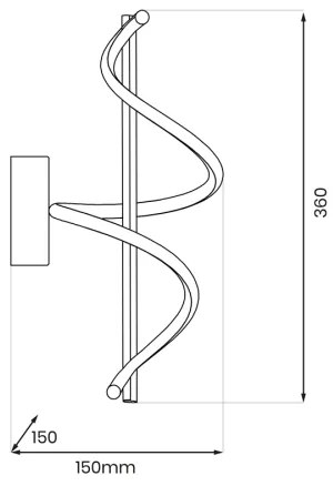LED Nástenné svietidlo TWIST LED/12W/230V čierna