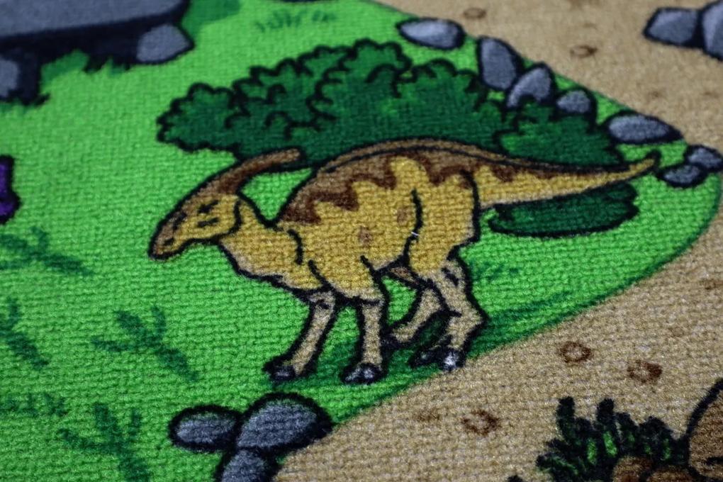 Vopi koberce Detský metrážny koberec Dino - neúčtujeme odrezky z role! - Kruh s obšitím cm