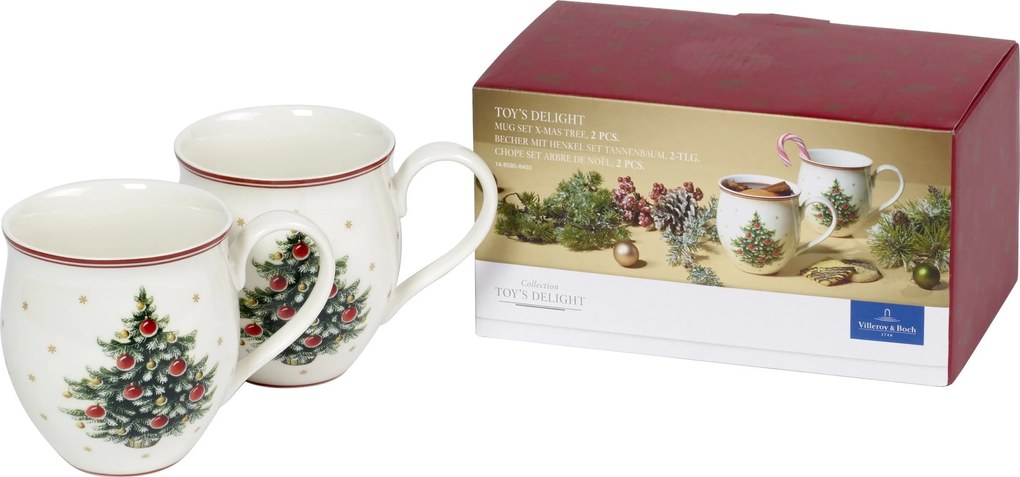 Hrnčeky Toy's Delight vianočný stromček 340 ml 2 ks