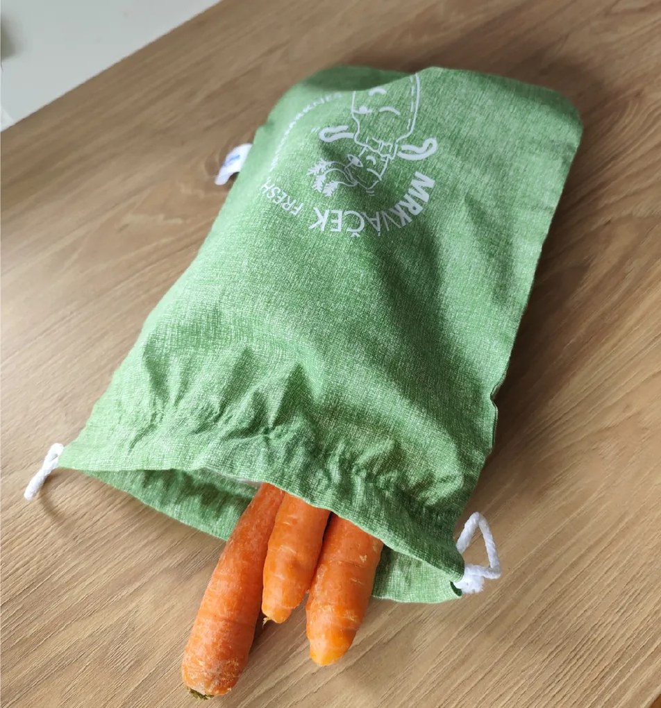 Wrap - up Funkčné vrecko MRKVÁČEK, vrecko na zeleninu (1kg), aby zostala čerstvá - mix farieb Farba: červená