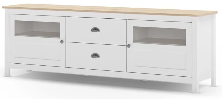 Biely TV stolík z borovicového dreva 180x59 cm Misti – Marckeric