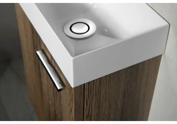 Sapho - Závesné umývadlo PICCOLINO 31x17 cm ľavé/liaty mramor/biela