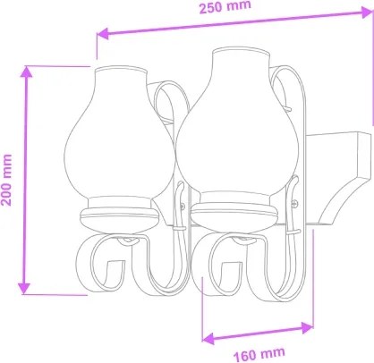 Brilagi - Nástenné svietidlo QUEEN 2xE14/40W/230V buk/orech