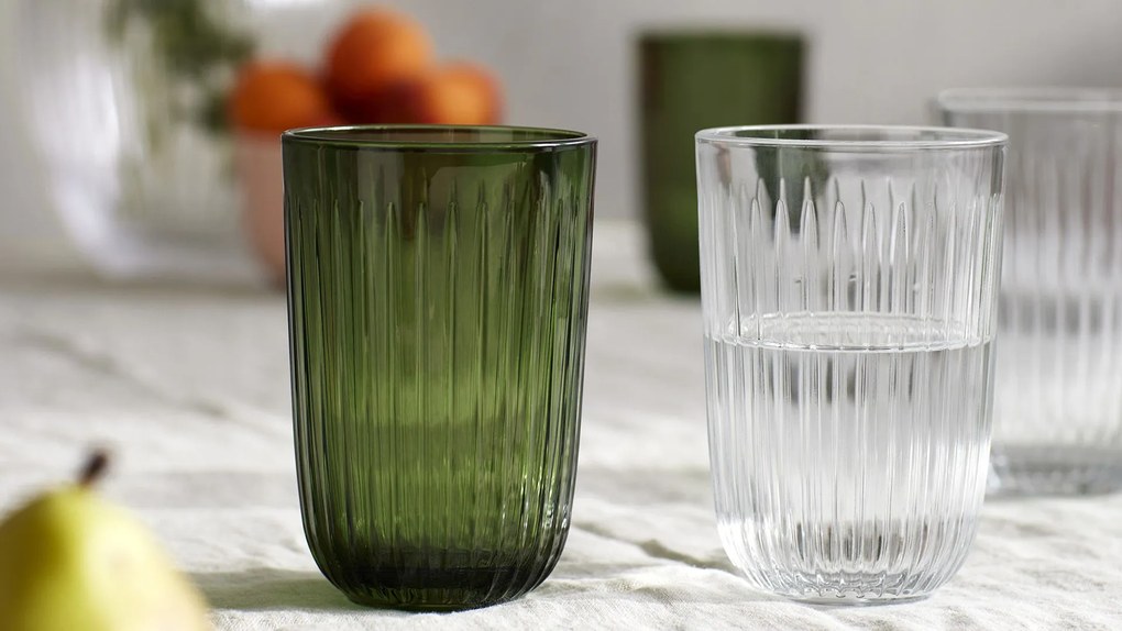 KÄHLER Pohár na vodu Hammershøi Green 370 ml – set 4 ks