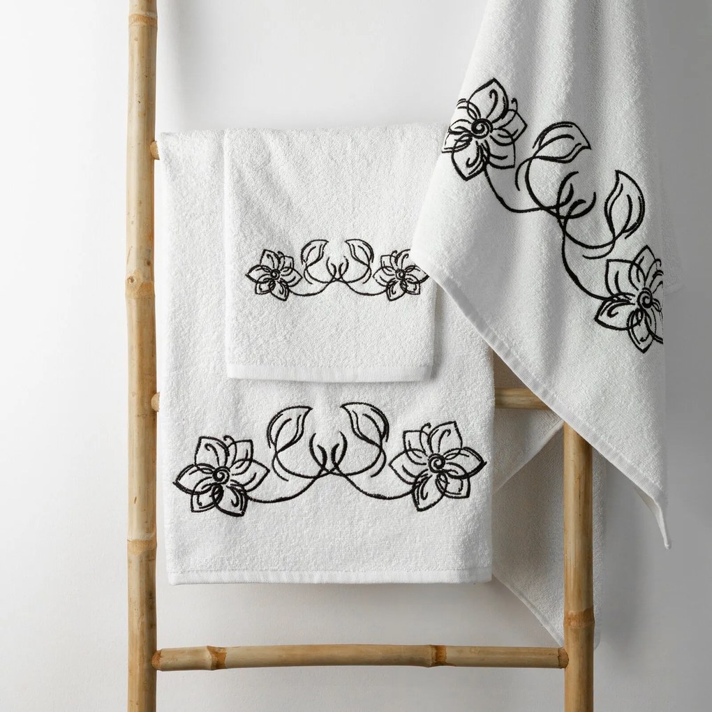 FROTÉ UTERÁK LILA SADA 1KS 30X50 CM, 1KS 50X90 CM, 1KS 70X140 CM BIELA