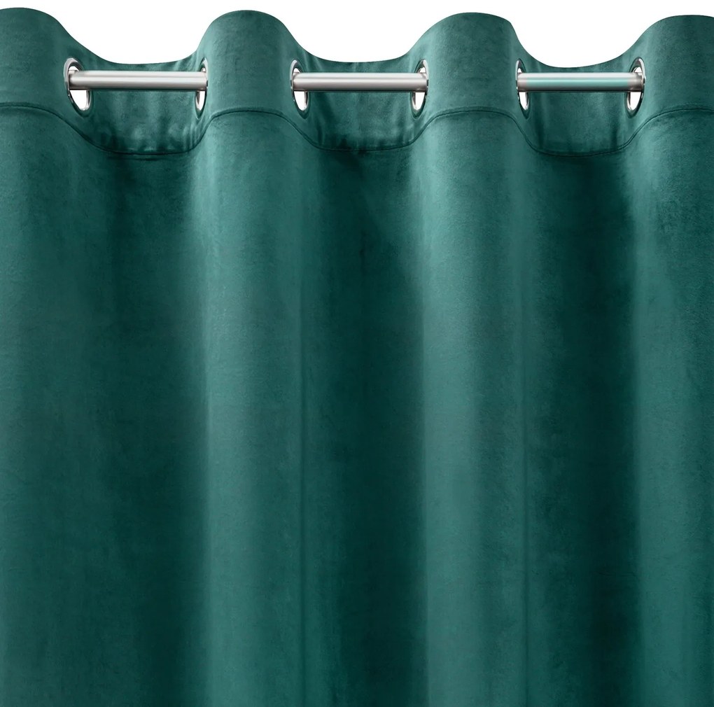 ZATEMŇOVACÍ ZÁVES NA KRÚŽKOCH DARLA SADA 2KS 140X250 CM TMAVOTYRKYSOVÁ