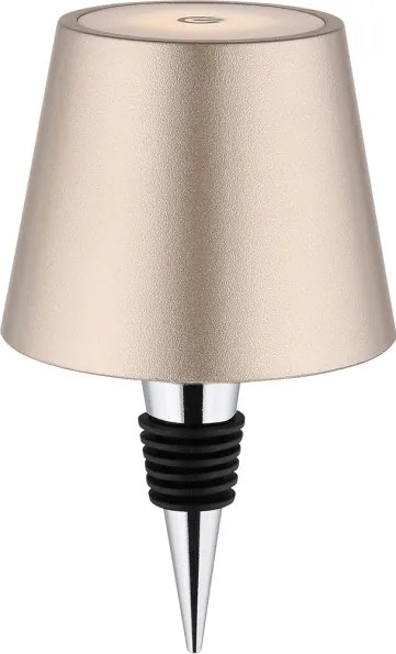Globo 58488CH-LED Dotyková stmievateľná nabíjacia vonkajšia stolná lampa VANNIE 3W/5V IP54 1800mAh mosadz