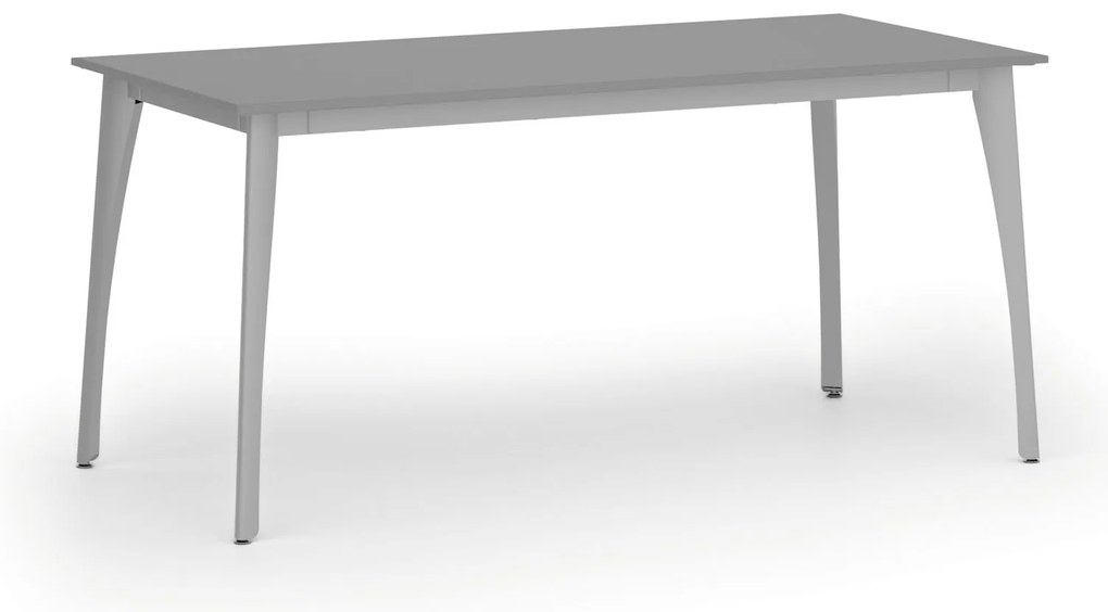 Rokovací kancelársky stôl PRIMO OMEGA, 160x80 cm, sivá podnož, grafit