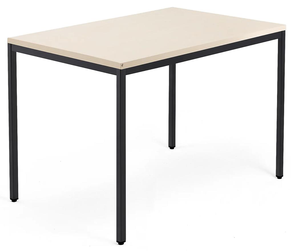 Kancelársky pracovný stôl QBUS, 1200x800 mm, breza/čierna