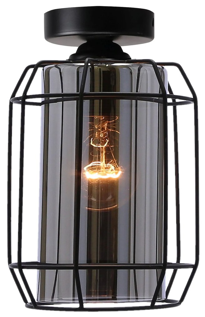 Candellux Čierne stropné svietidlo Jonera pre žiarovku E27 31-08404