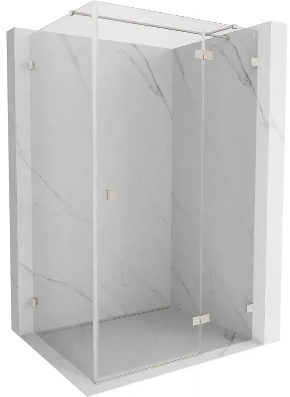 Mexen Lunar T, výklopný sprchový kút pravý 130 x 100 cm, 8mm číre sklo, oceľový profil, 834T-130-100-97-00-P