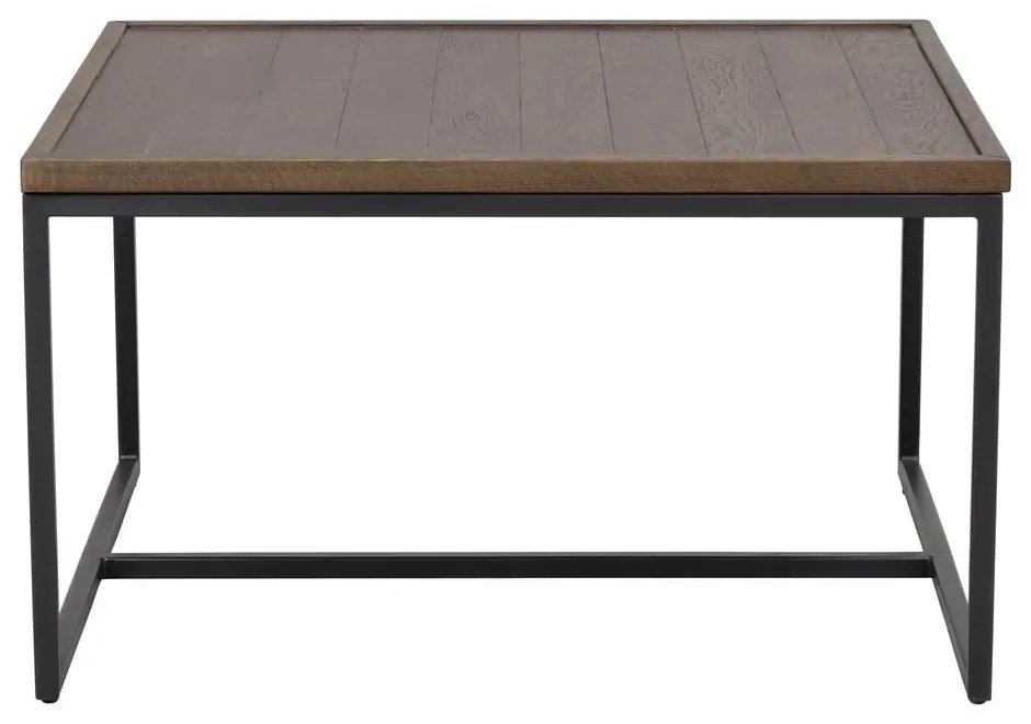 Tmavohnedý konferenčný stolík s doskou z dubového dreva ø 70 cm Deerfield – Rowico