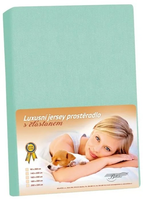 Jersey prestieradlo s elastanom tyrkysová, 90 x 200 cm