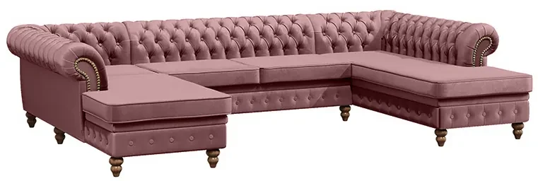 PROXIMA.store - Luxusná sedačka CHESTERFIELD LONG U FARBA NÔH: čierna, DRUH LÁTKY: TORRE - 17, FARBA OZDOBNÝCH ŠPENDLÍKOV: barok