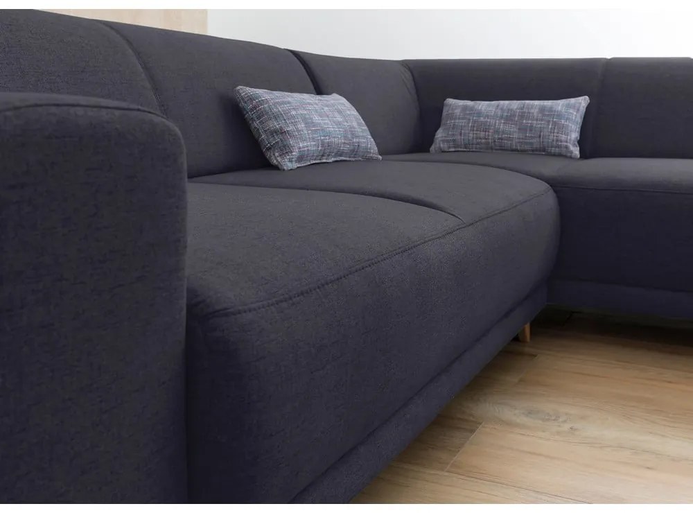 Antracitová rozkladacia/s úložným priestorom rohová pohovka (pravý roh/do L) Classy Sophie – Miuform