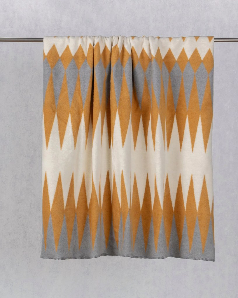 Deka Cotton Cloud 150x200cm žlto, krémovo šedá kombinácia