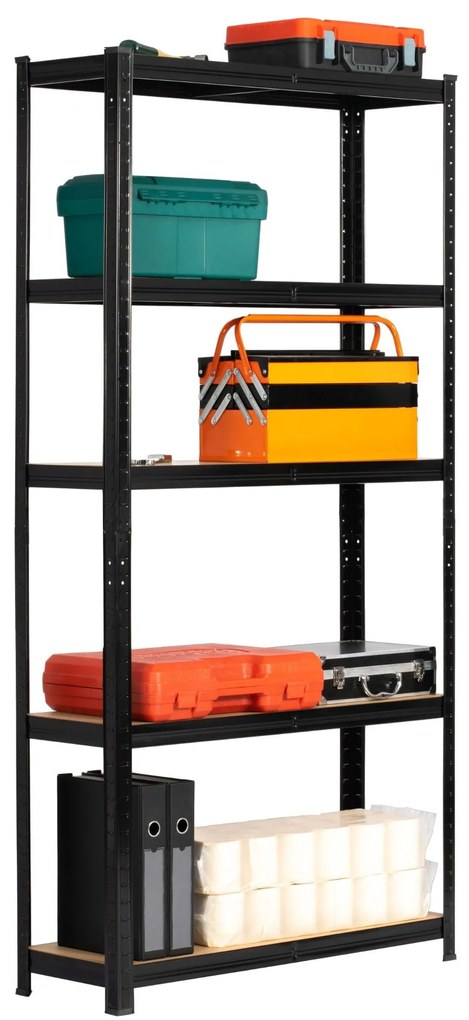 Kovový regál REGMET 90x30x180 cm černý