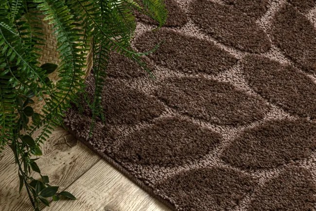 Kúpeľňový koberček SUPREME LINES kamienky, hnedý