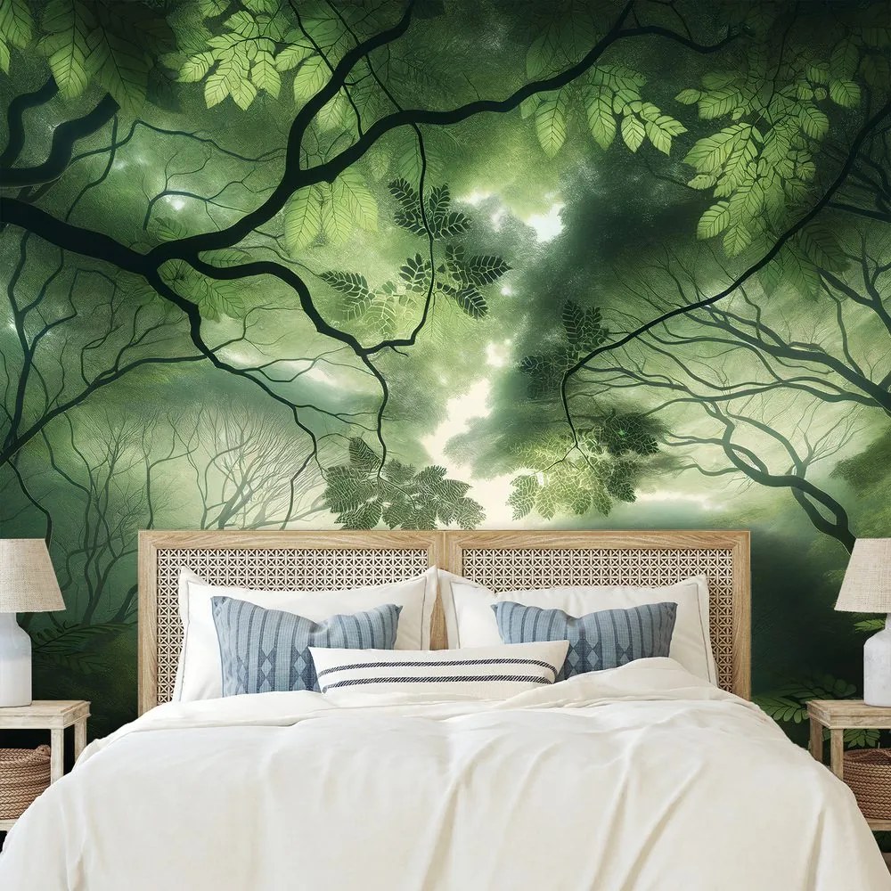 Samolepiaca tapeta zelený lesný raj