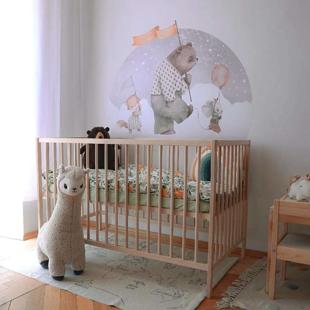 Gario Detská nálepka na stenu Dreamland - líška, medvedík a myška Rozmery: 120 x 88 cm