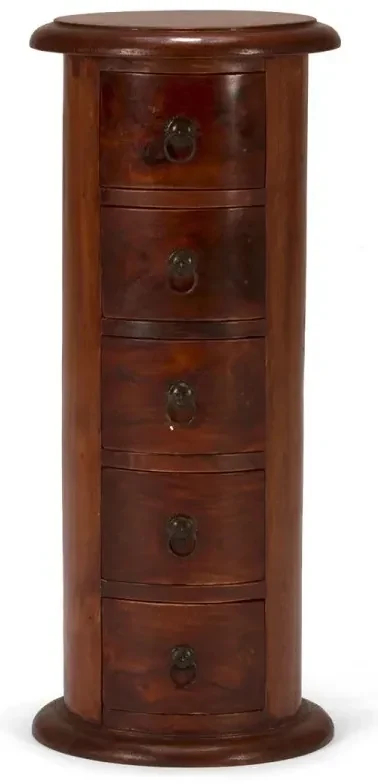 furniture-nabytek.cz - Masívna komoda Texas z akáciového dreva, lakovaná, hnedá – guľatá