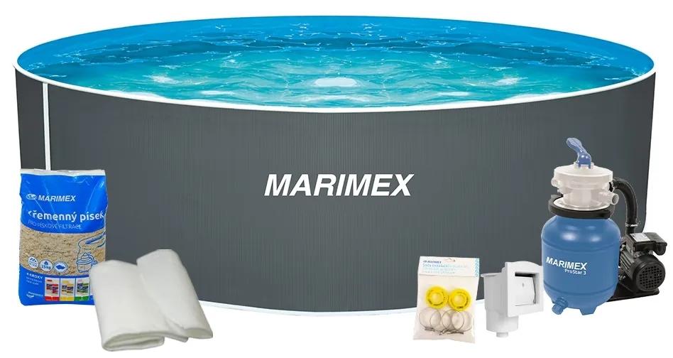Marimex | Bazén Marimex Orlando 3,05x0,91 m s pieskovou filtráciou a príslušenstvom - motív šedý | 19900189