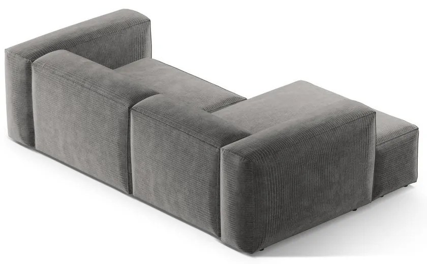 Svetlosivá menčestrová rohová pohovka (ľavý roh/s leňoškou) Bergano – Cosmopolitan Design