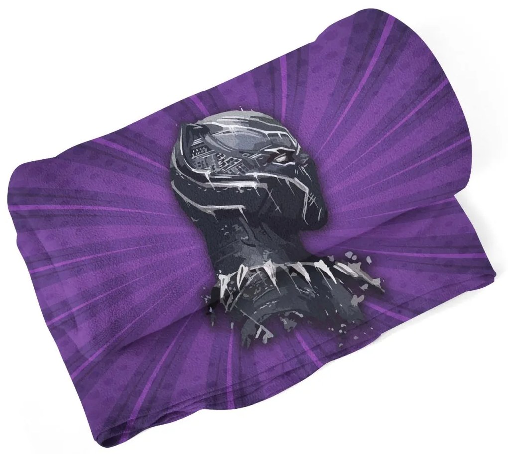 Sablio Deka BLACK PANTHER z profilu Fialový - 150x120 cm