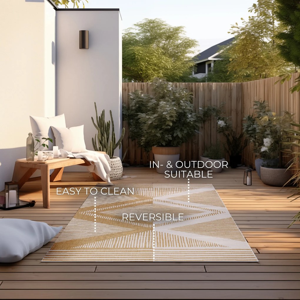 ELLE Decoration, Kusový koberec Gemini 106017 Ochre z kolekcie Elle – na von aj na doma, 160x230, žltá, chodba / predsieň