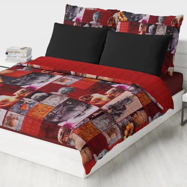 Domarex Prehoz na posteľ Prešívaný Obojstranný ZEN Červená Veľkosť: 150 x 200 cm