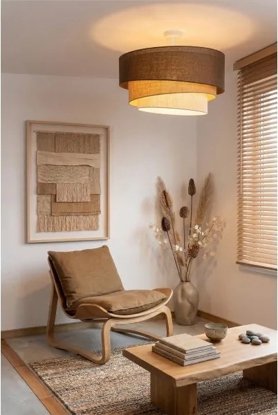 BRILAGI - Prisadený luster TRIO 3xE27/60W/230V pr. 60 cm hnedá/béžová/biela