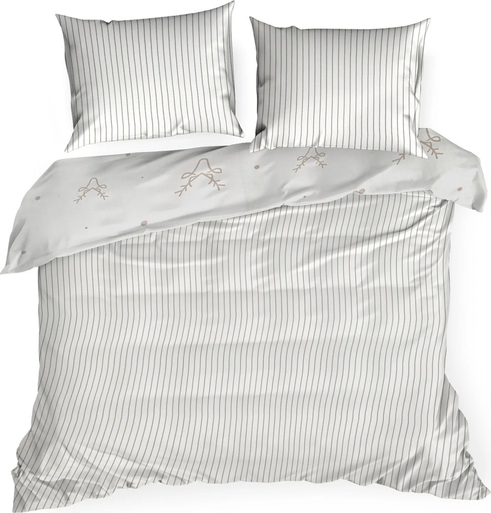 VIANOČNÉ SATÉNOVÉ OBLIEČKY BOSQUE 160X200 CM, 2 KS 70X80 CM VZOROVANÉ