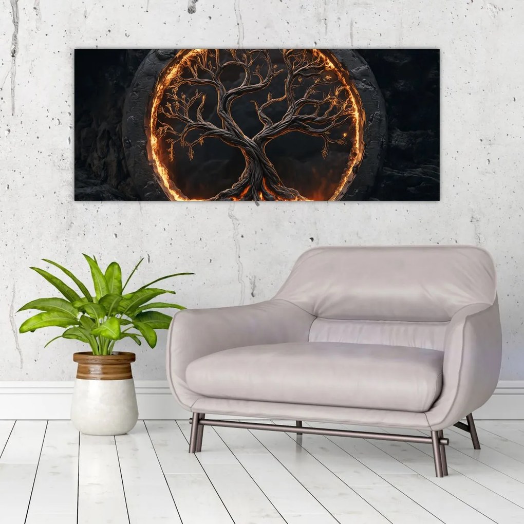 Obraz – Strom života v láve I. (120x50 cm)