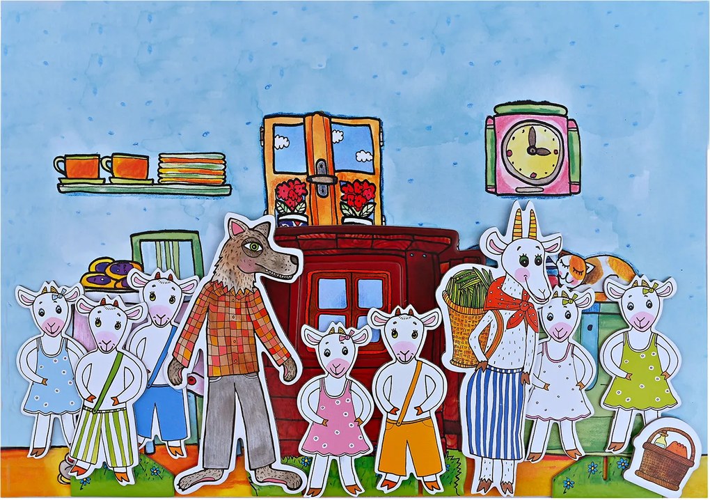 MARIONETINO Bábky a kulisy k rozprávke O kozliatkach