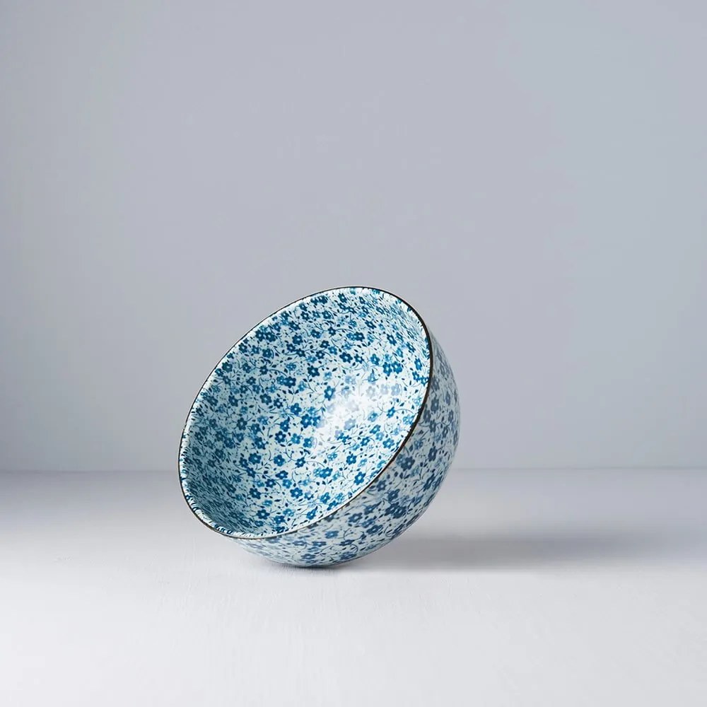 Modro-biela keramická miska na udon MIJ Daisy, ø 16 cm