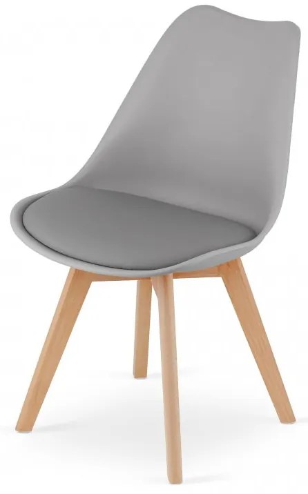 Jedálenský set 1 + 4, stôl ADRIA 120x80cm biely + stoličky BALI MARK sivá