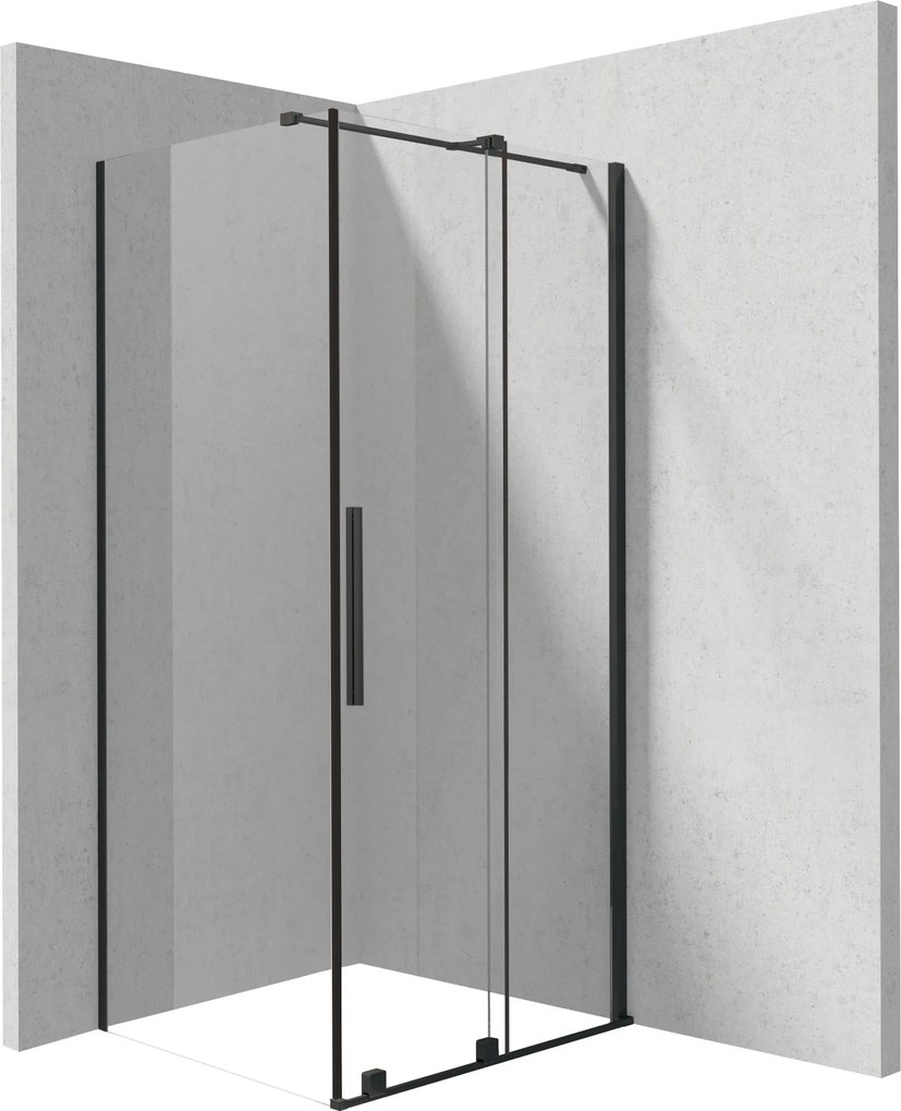 Deante Obdĺžnikový sprchovací kút Prizma 100x90 cm - KPNNP10S09, čierny mat - bez vaničky